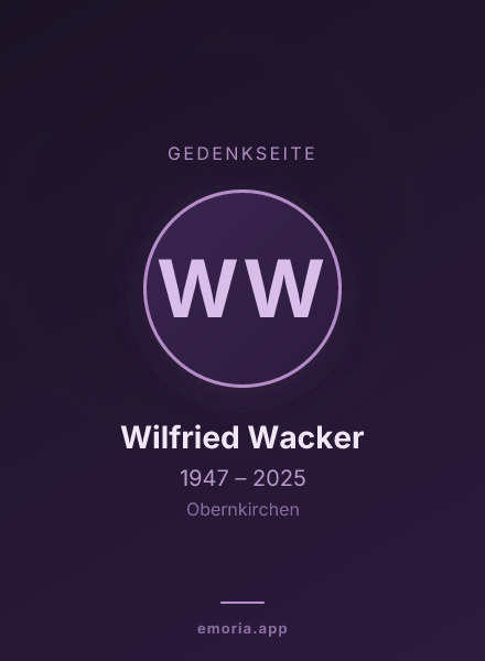 Gedenkportrait von Wilfried Wacker