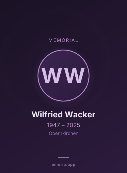 Memorial portrait of Wilfried Wacker