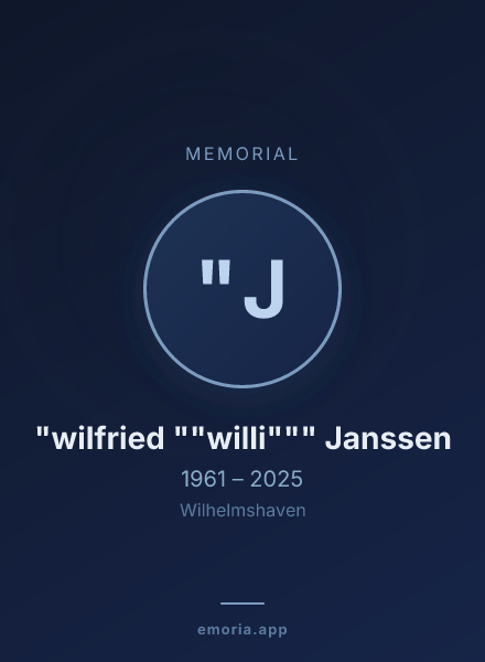 Memorial portrait of "wilfried ""willi""" Janssen