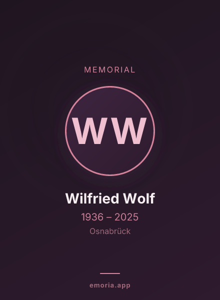 Memorial portrait of Wilfried Wolf
