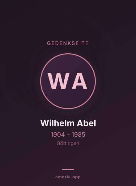 Gedenkportrait von Wilhelm Abel