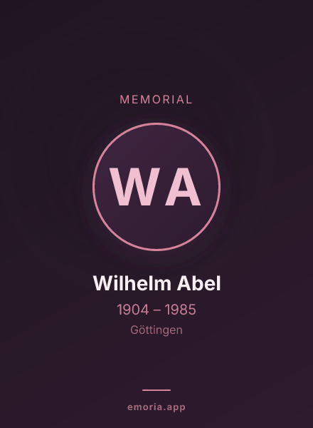 Memorial portrait of Wilhelm Abel