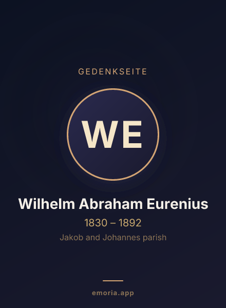 Gedenkportrait von Wilhelm Abraham Eurenius