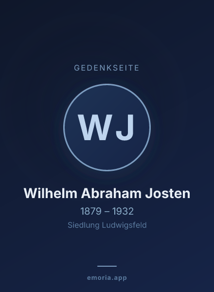 Gedenkportrait von Wilhelm Abraham Josten