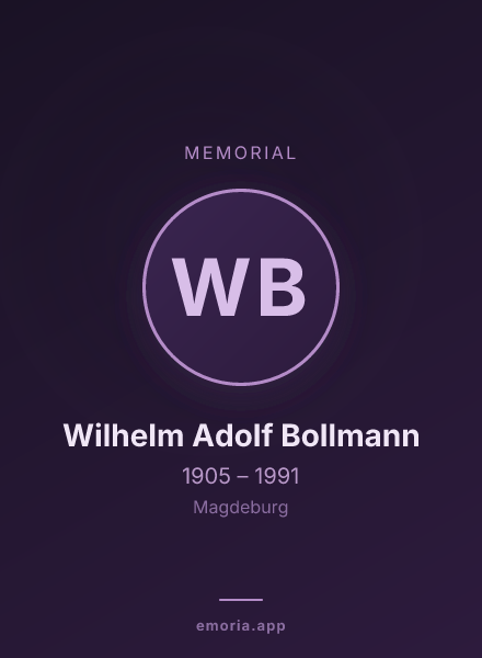 Memorial portrait of Wilhelm Adolf Bollmann