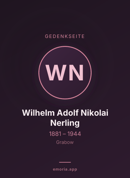 Gedenkportrait von Wilhelm Adolf Nikolai Nerling