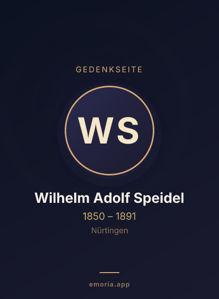 Gedenkportrait von Wilhelm Adolf Speidel