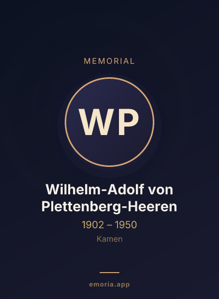 Memorial portrait of Wilhelm-Adolf von Plettenberg-Heeren