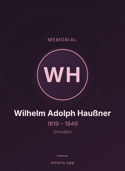 Memorial portrait of Wilhelm Adolph Haußner