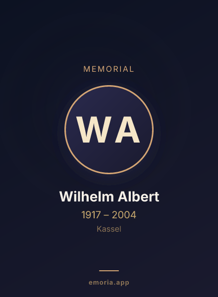 Memorial portrait of Wilhelm Albert