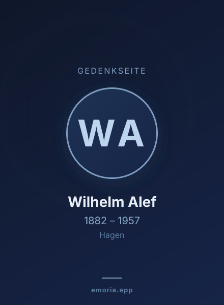 Gedenkportrait von Wilhelm Alef