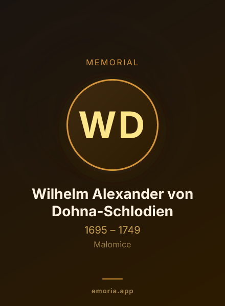 Memorial portrait of Wilhelm Alexander von Dohna-Schlodien
