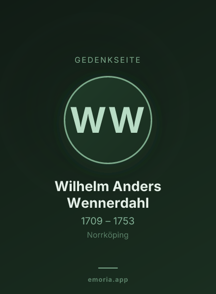 Gedenkportrait von Wilhelm Anders Wennerdahl