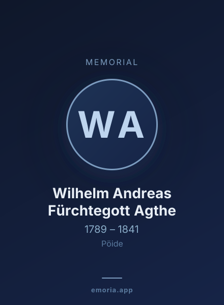 Memorial portrait of Wilhelm Andreas Fürchtegott Agthe