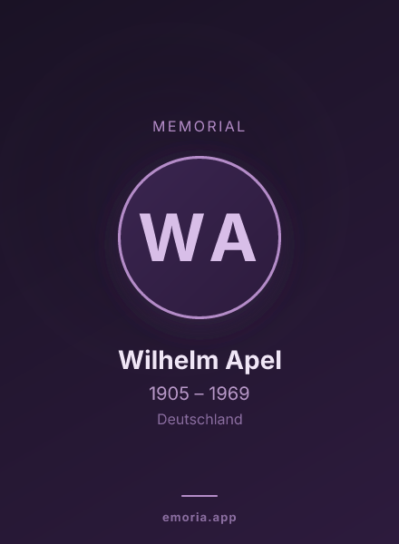 Memorial portrait of Wilhelm Apel