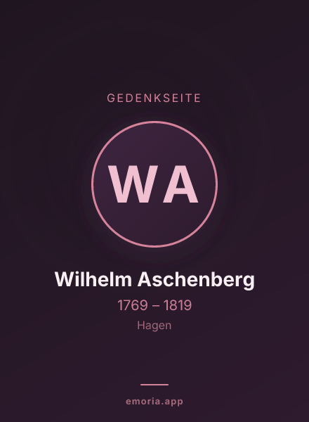 Gedenkportrait von Wilhelm Aschenberg