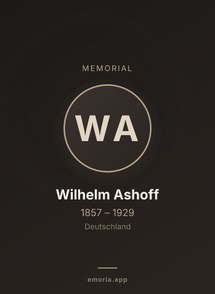 Memorial portrait of Wilhelm Ashoff
