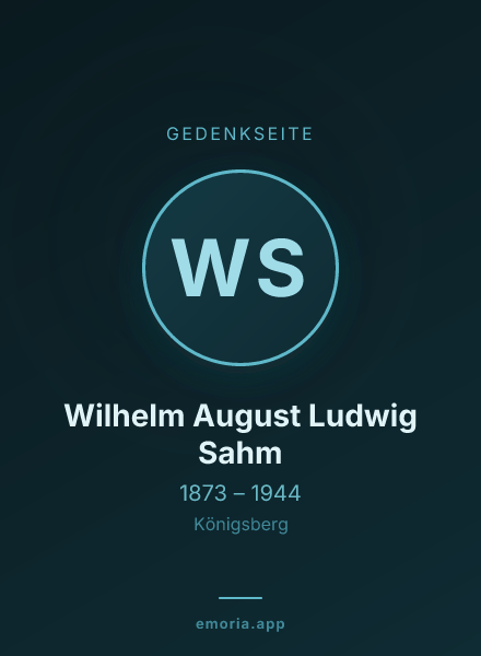 Gedenkportrait von Wilhelm August Ludwig Sahm