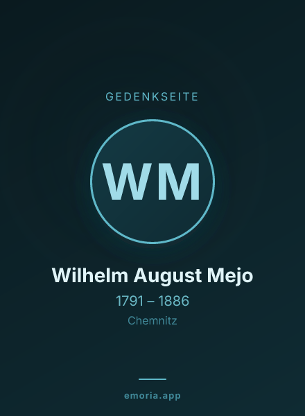 Gedenkportrait von Wilhelm August Mejo