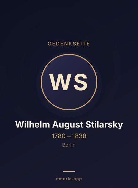 Gedenkportrait von Wilhelm August Stilarsky