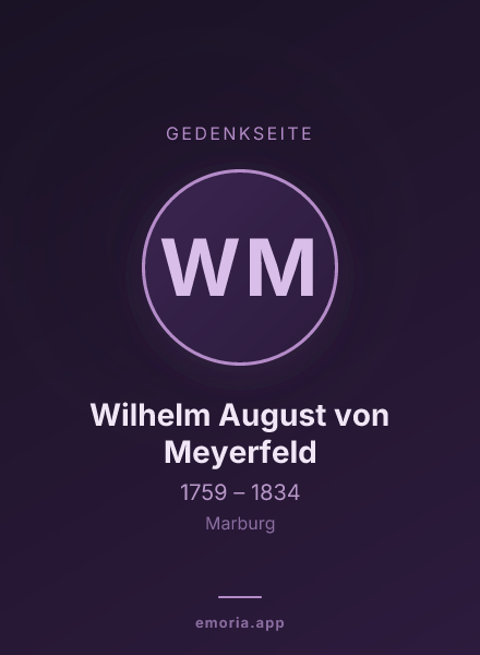 Gedenkportrait von Wilhelm August von Meyerfeld