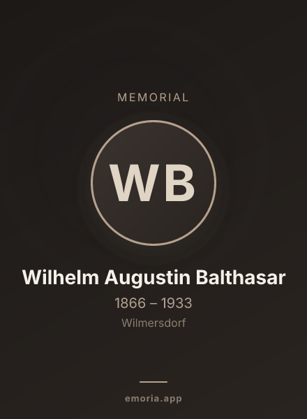 Memorial portrait of Wilhelm Augustin Balthasar