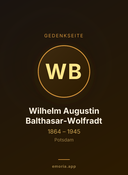 Gedenkportrait von Wilhelm Augustin Balthasar-Wolfradt