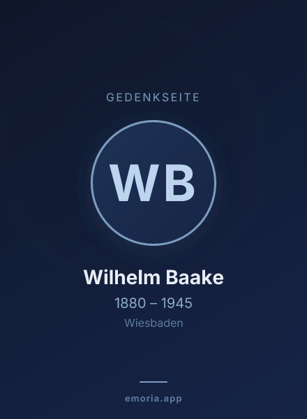 Gedenkportrait von Wilhelm Baake