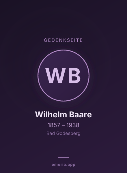 Gedenkportrait von Wilhelm Baare