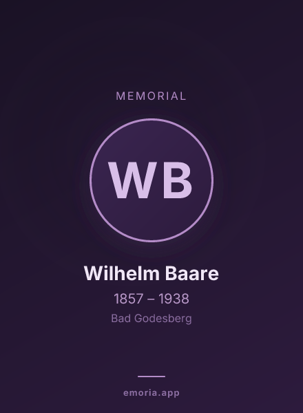 Memorial portrait of Wilhelm Baare
