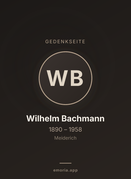 Gedenkportrait von Wilhelm Bachmann