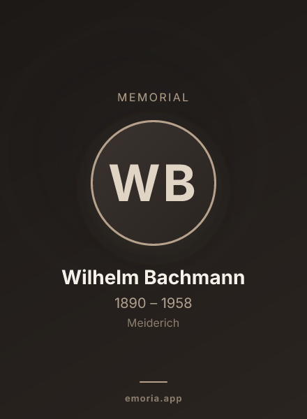 Memorial portrait of Wilhelm Bachmann