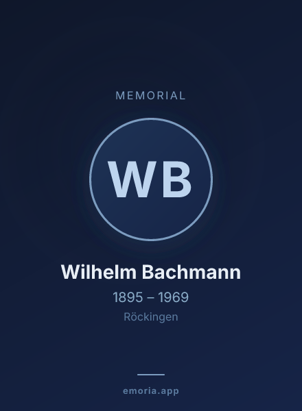 Memorial portrait of Wilhelm Bachmann