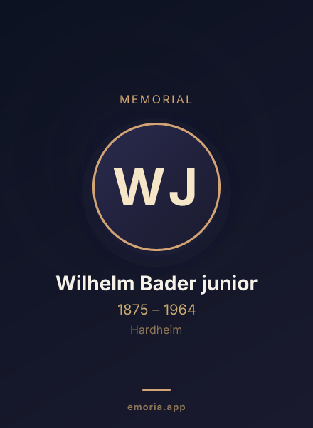 Memorial portrait of Wilhelm Bader junior