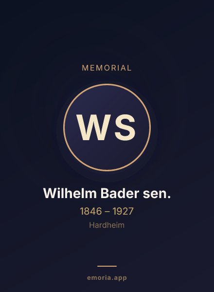 Memorial portrait of Wilhelm Bader sen.