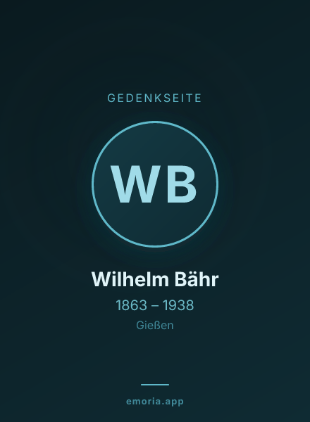 Gedenkportrait von Wilhelm Bähr