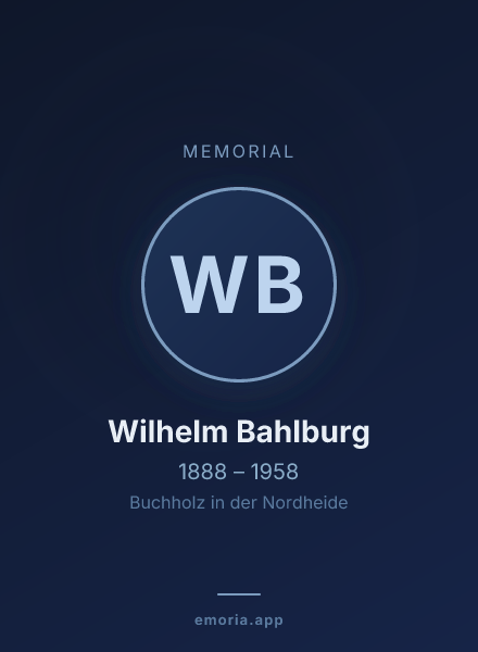 Memorial portrait of Wilhelm Bahlburg