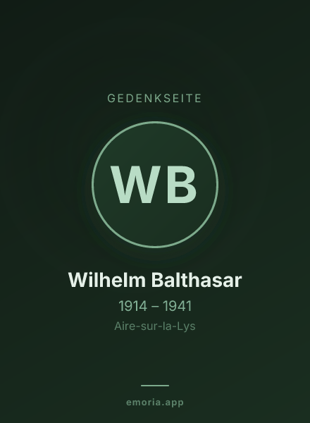 Gedenkportrait von Wilhelm Balthasar