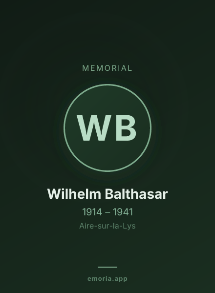 Memorial portrait of Wilhelm Balthasar
