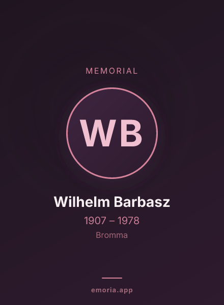 Memorial portrait of Wilhelm Barbasz