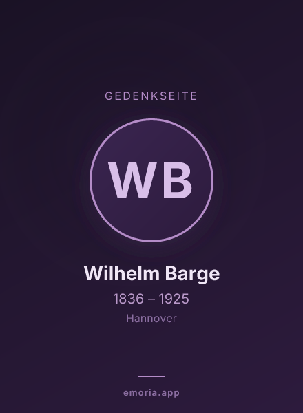 Gedenkportrait von Wilhelm Barge
