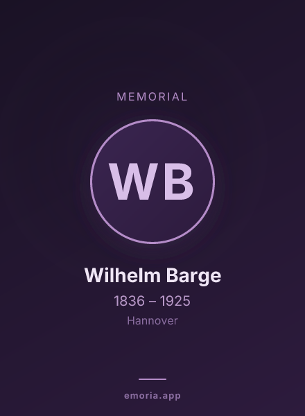 Memorial portrait of Wilhelm Barge