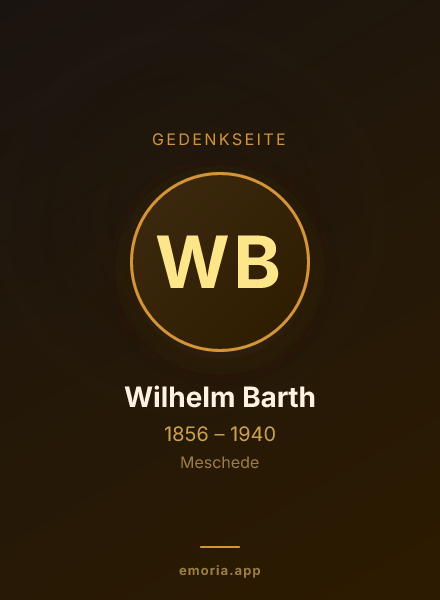 Gedenkportrait von Wilhelm Barth
