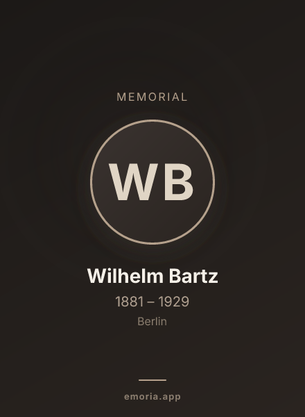 Memorial portrait of Wilhelm Bartz