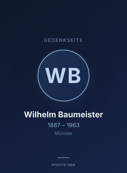 Gedenkportrait von Wilhelm Baumeister