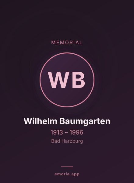 Memorial portrait of Wilhelm Baumgarten