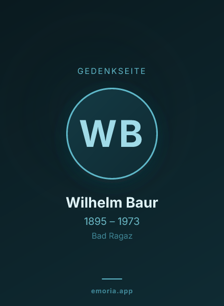 Gedenkportrait von Wilhelm Baur
