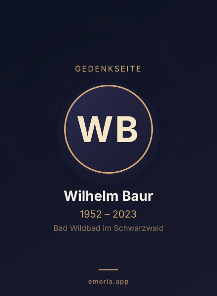 Gedenkportrait von Wilhelm Baur