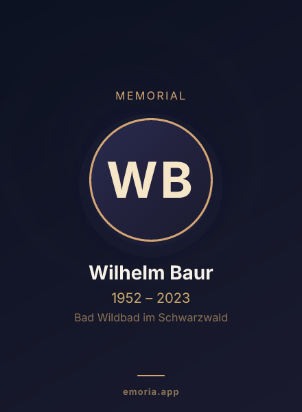 Memorial portrait of Wilhelm Baur