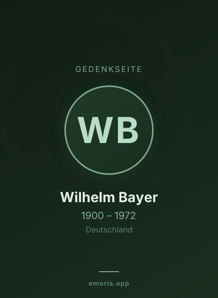 Gedenkportrait von Wilhelm Bayer